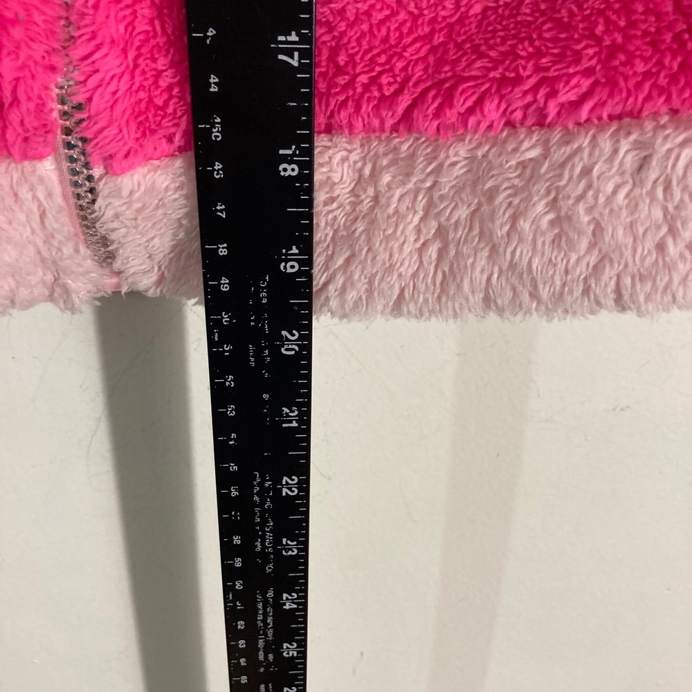 Betsey Johnson Hoodie Kids 7/8 Pink  Sherpa Sequin Colorblock ZIP UP - Picture 5 of 9